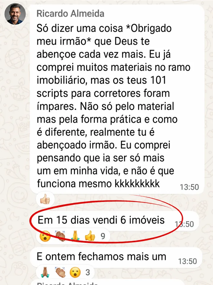 Depoimento de aluno 2 dos 101 scripts para corretores